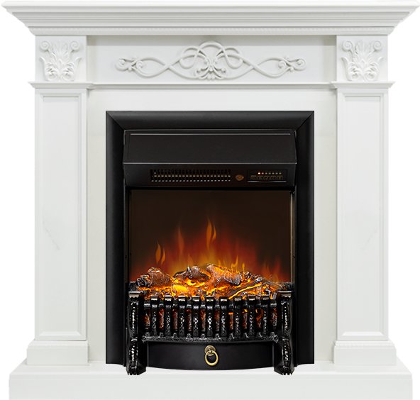 Каминокомплект Verona - Белый дуб с очагом Fobos FX M Black RC