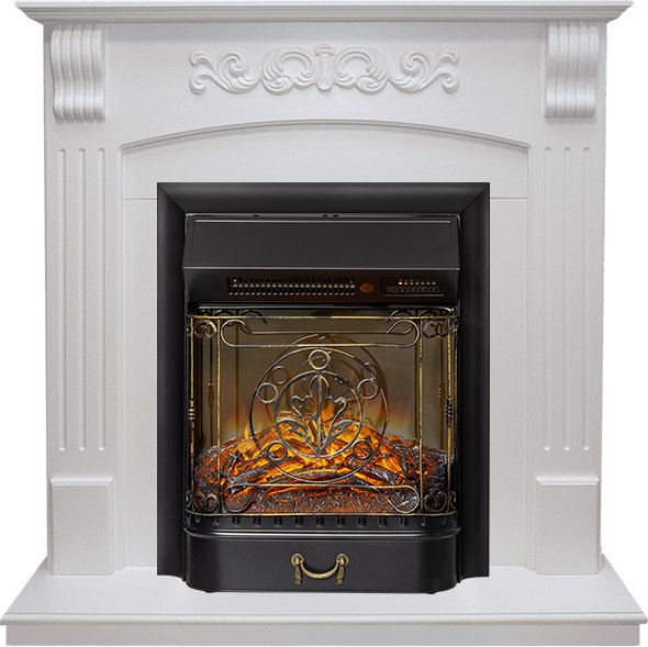 Каминокомплект Sorrento - Белый дуб с очагом Majestic FX M Black RC