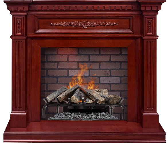 Каминокомплект Luxemburg - Темная вишня с очагом Silverton