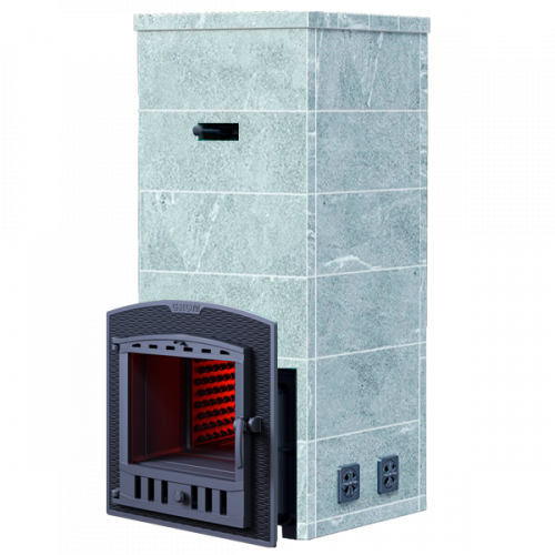 Чугунная печь для бани Комплект Гром 50 (П2) Русский пар 1600/50 Талькохлорит