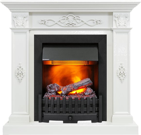 Каминокомплект Derby - Белый дуб с очагом Danville Black FB2