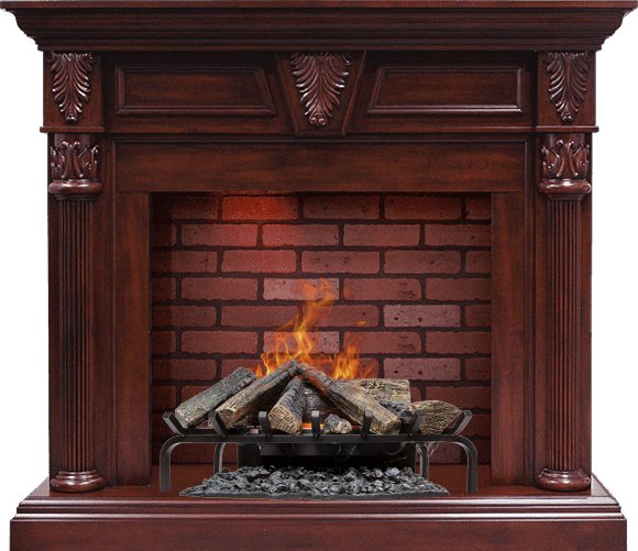 Каминокомплект Sheffield - Темная вишня с очагом Silverton