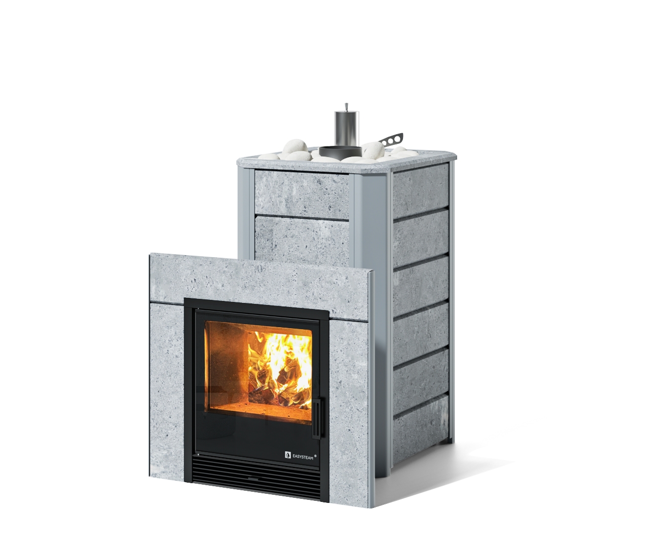 Печь Ялта 15 К/2024 в облицовке из камня