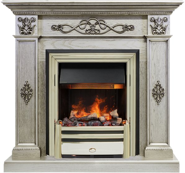Каминокомплект Derby - Old silver с очагом Cavendish