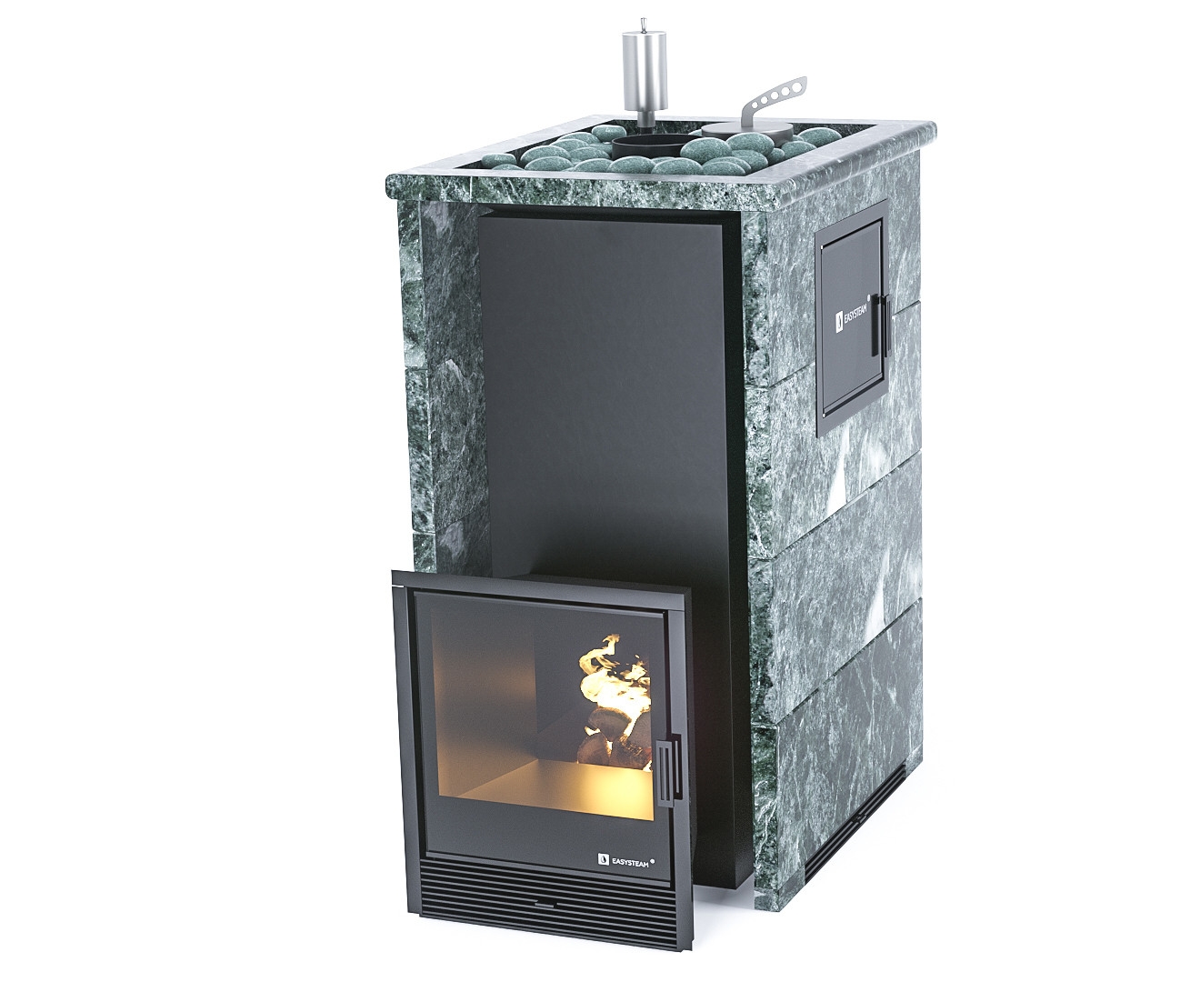 Печь Геленджик М2 в трехстороннем кожухе с открытым верхом