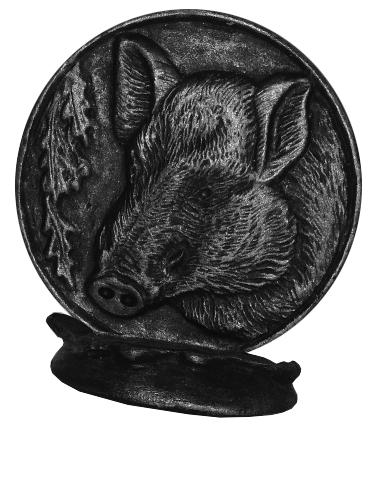 Монета "Год кабана" на чугунной поставке