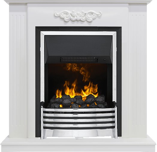 Каминокомплект Lumsden - Белый дуб с очагом Flagstaff