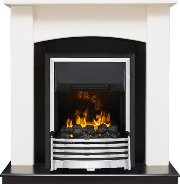 Каминокомплект Baltimore - Слоновая кость, черный с очагом Flagstaff