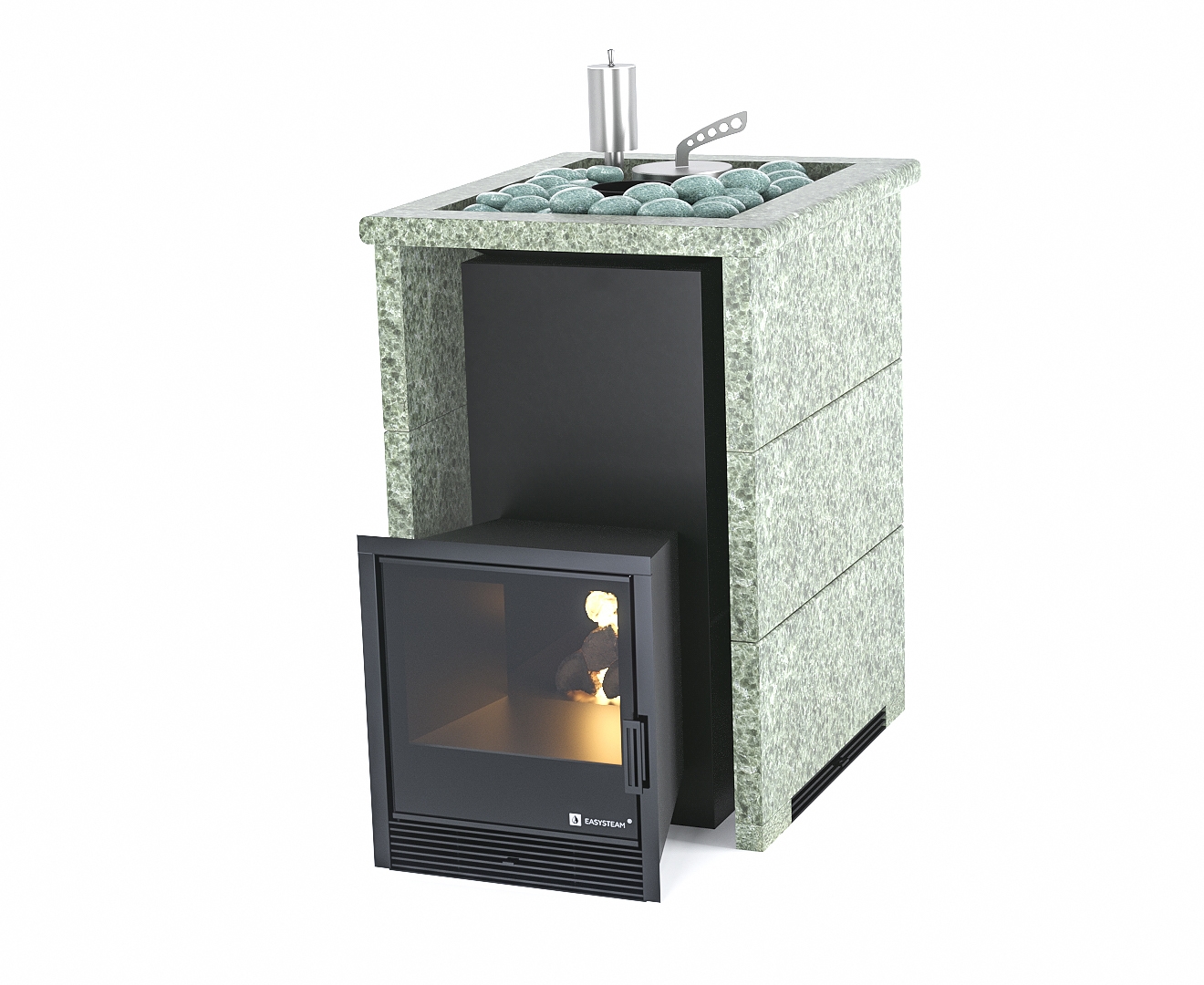 Печь Анапа в трехстороннем кожухе с открытым верхом