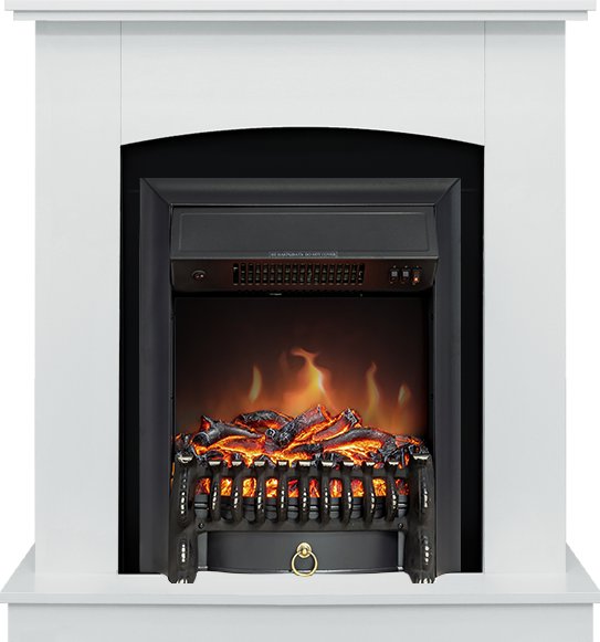 Каминокомплект Barcelona SFT (Разборный) - Белый с очагом Fobos FX Black