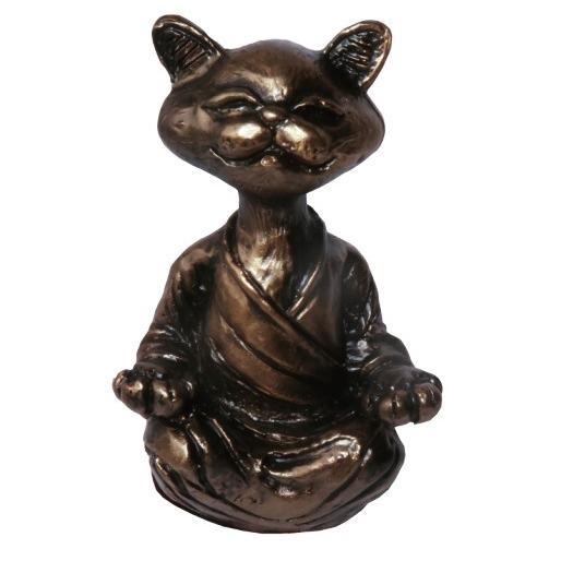 Статуэтка "Кот-йог", в патине