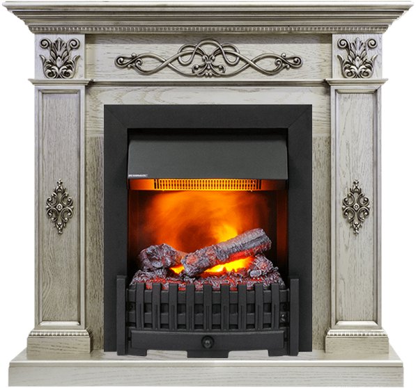 Каминокомплект Derby - Old silver с очагом Danville Black FB2