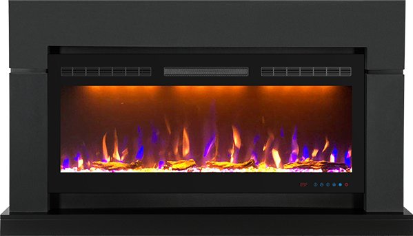 Каминокомплект Lindos - Серый графит (Ширина 1470мм) с очагом Crystal 40 RF