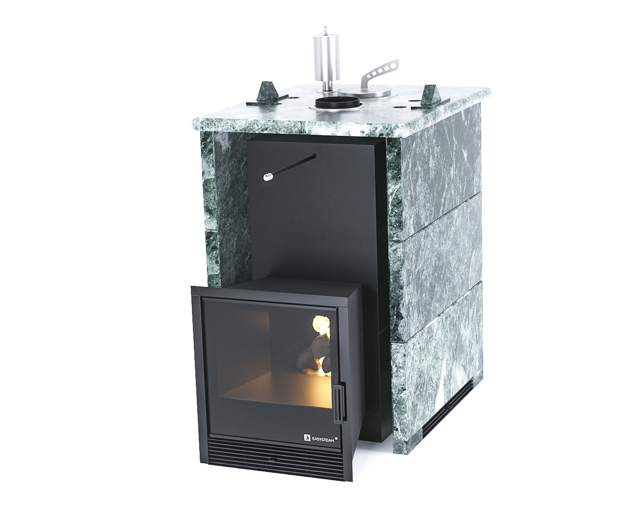 Печь Анапа в трехстороннем кожухе с закрытым верхом