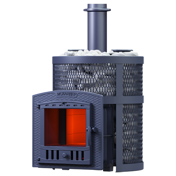 На фото изображено: Чугунная печь для бани Искандер ЗК 16 (П2) Ураган