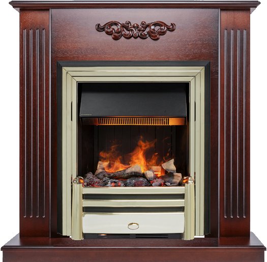 Каминокомплект Lumsden - Махагон коричневый антик с очагом Cavendish