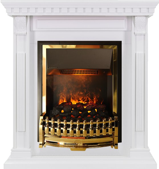 Каминокомплект Orlean - Белый дуб с очагом Atherton