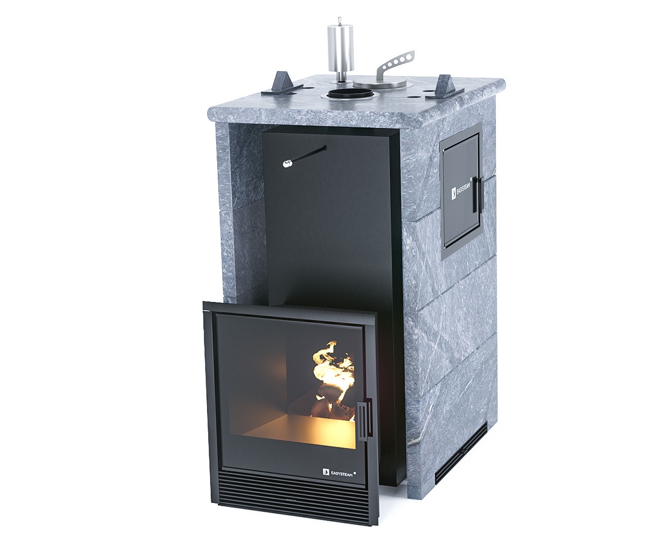 Печь Сочи М2 в трехстороннем кожухе с закрытым верхом