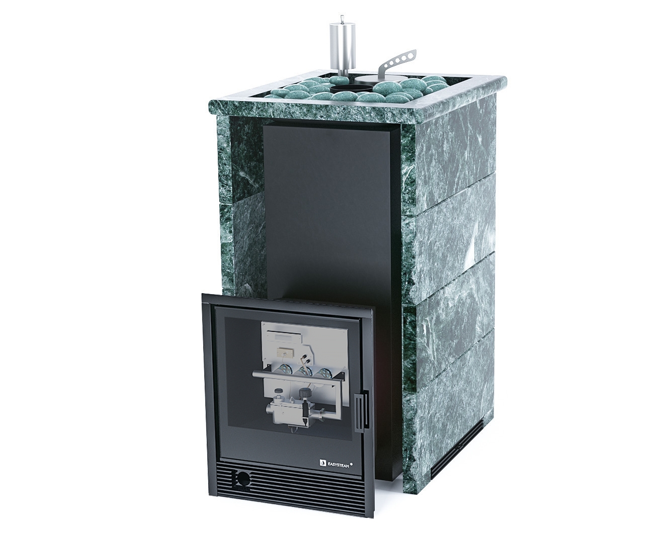 Печь Сочи в трехстороннем кожухе с открытым верхом